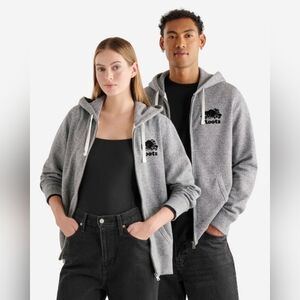 NWT Roots Salt and Pepper Unisex Full Zip-Up Hoody Sweater size XXL